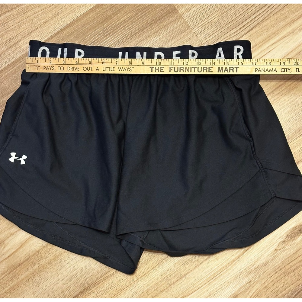 Under Armour Play Up 3.0 Shorts Womens Black Athletic Running Training Large - Picture 3 of 5